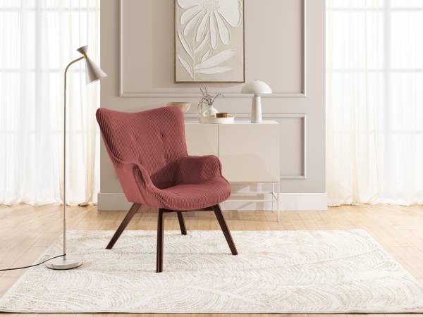 Lounge-Sessel Lenari Rubinrot - Braun