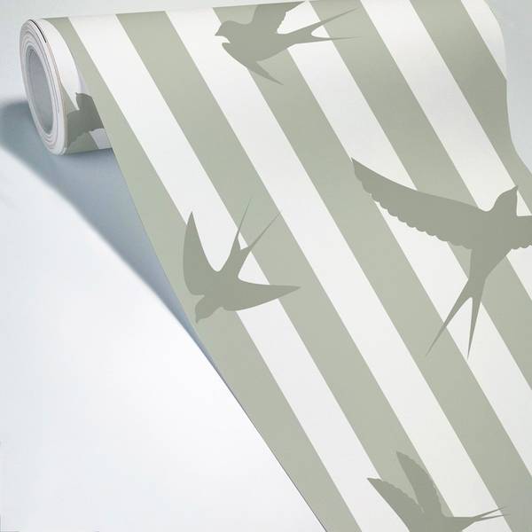 Vliestapete Panorama Envolée - Vögel Grün - Papier - 144 x 270 x 0 cm