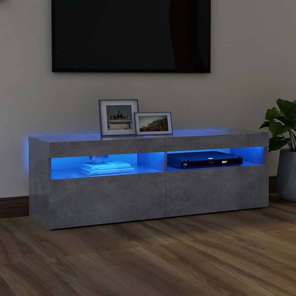 Meuble tv 3008756-1 Imitation béton - Profondeur : 120 cm
