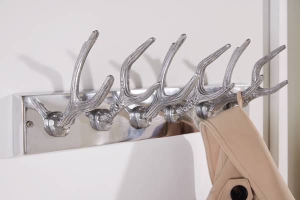 Wandgarderobe DEER Silber - Aluminium - 50 x 15 x 8 cm