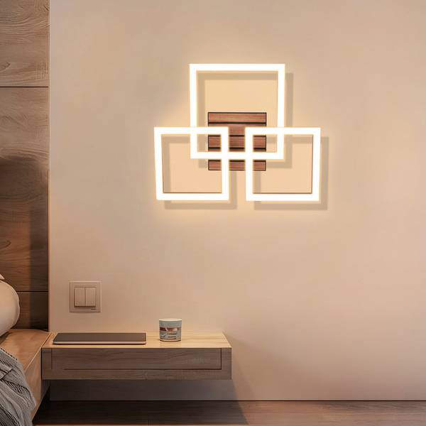 Plafonnier led kujk Noir - Fer - 38 x 8 x 32 cm