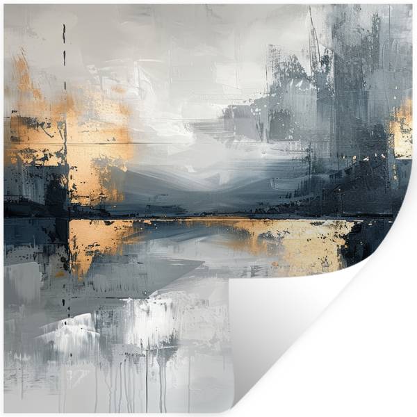 WANDTATTOO Abstrakte Kunst Grau - Polypropylen - 50 x 50 x 1 cm