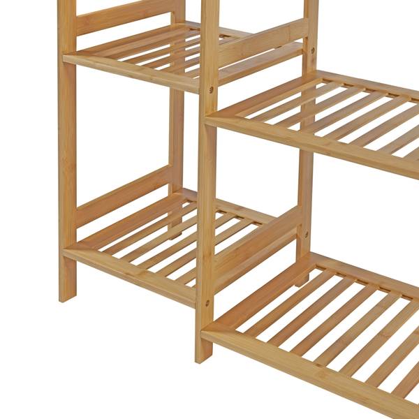 Portant à vêtements Ilomantsi Beige - Bambou - 122 x 165 x 35 cm