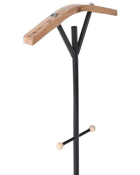 Kleiderständer THOMPSON Schwarz - Braun - Metall - 40 x 130 x 30 cm