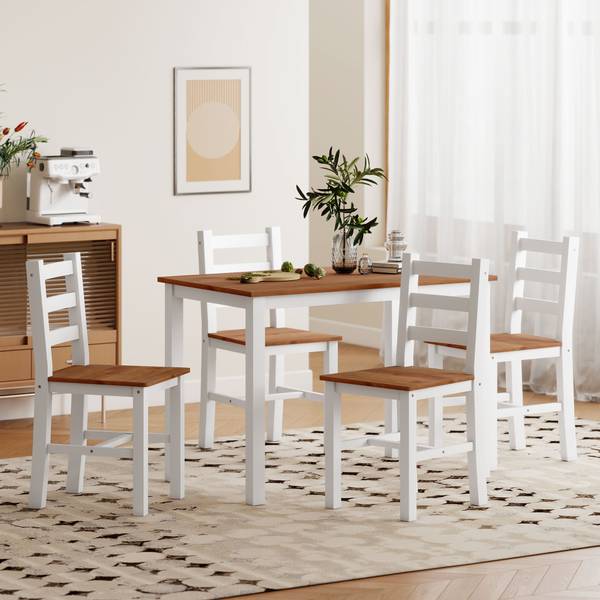Essgruppe 5er Set 83A-270V90BN Braun - Kiefer - 108 x 75 x 65 cm