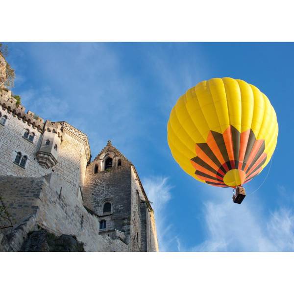 Tableau mural Montgolfiades jaune 140 x 100 cm