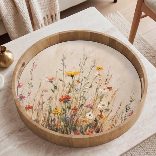 SERVIERTABLETT Blumen 50 x 50 cm