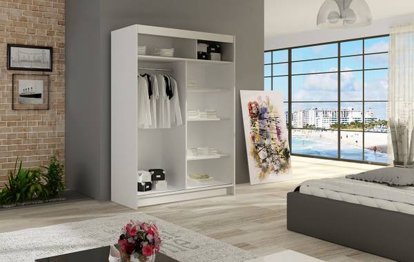 Kleiderschrank Miami III Weiß
