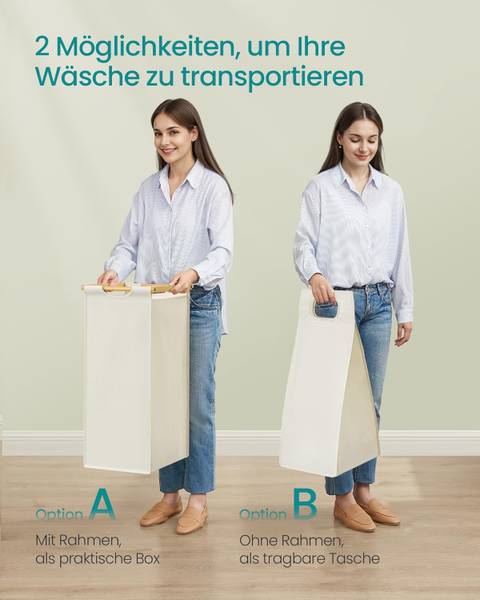Wäschekorb 100731 Weiß - Holzverbundwerkstoff - 87 x 35 x 12 cm
