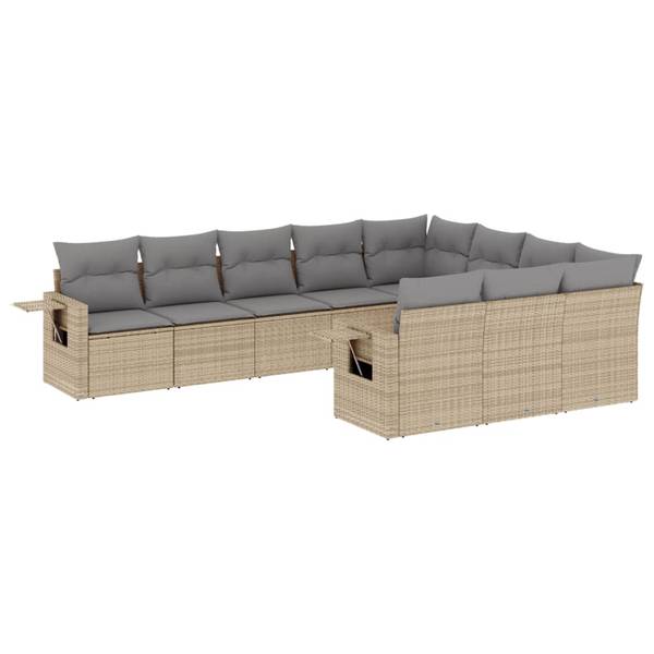 Garten-Lounge-Set 3034412-1 10-teilig Beige - Grau