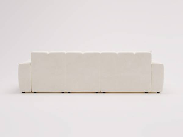 Ecksofa LOOPO Creme - Armlehne beidseitig montierbar - Ecke davorstehend rechts - Ottomane davorstehend rechts