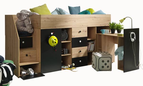 HOCHBETT SMART 3L Schwarz - Braun - Weiß - Holzwerkstoff - Holz teilmassiv - 249 x 123 x 93 cm