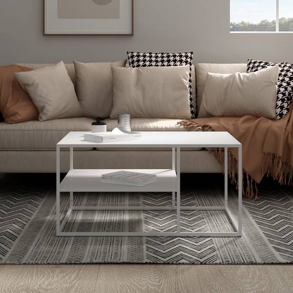 Salontafel Solund wit - 90 x 45 x 60 cm - metaal - mat gelakt
