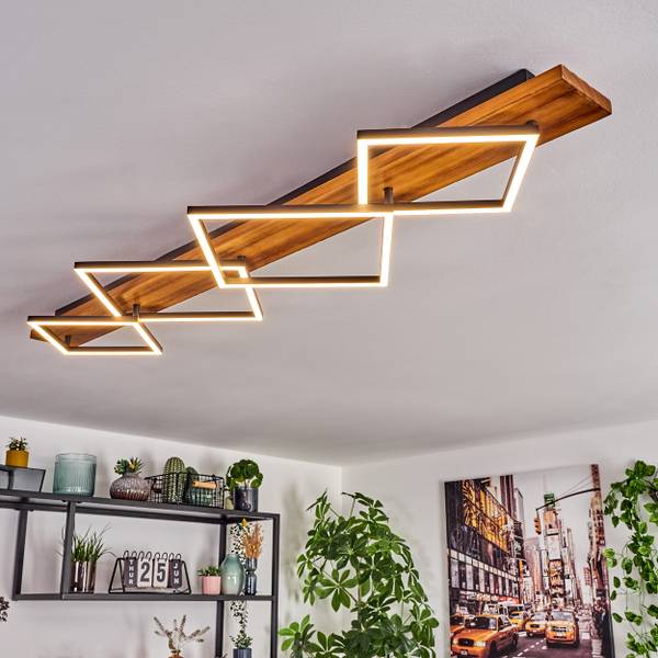 Deckenleuchte Palermo Schwarz - Weiß - Aluminium - PVC - 41 x 12 x 135 cm