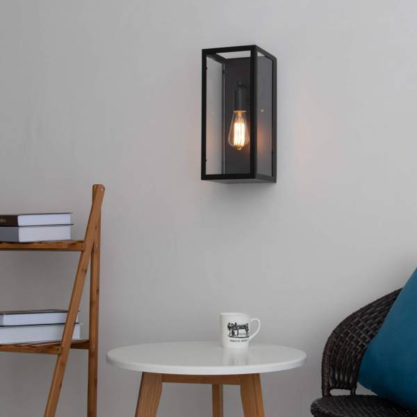 Wandleuchte Trafalgar Schwarz - Metall - 16 x 36 x 18 cm