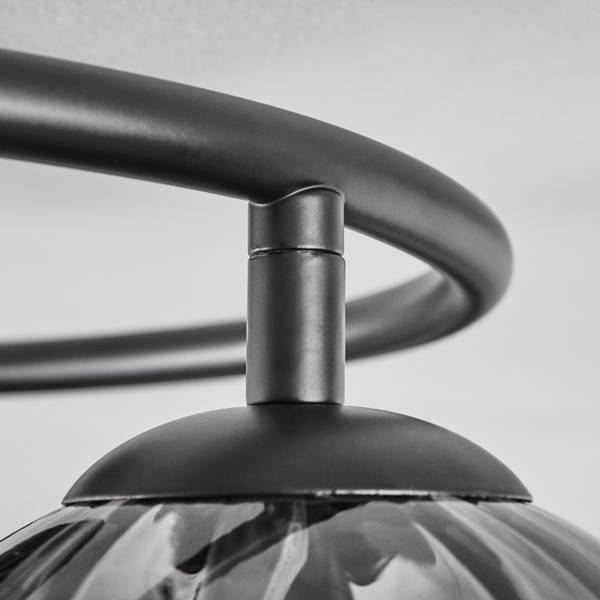Deckenleuchte Cesaro Grau - Aluminium - Klarglas - 16 x 21 x 16 cm