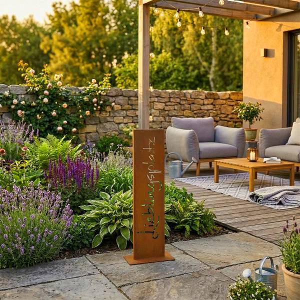 Gartendeko Rostoptik Schild Höhe: 71 cm