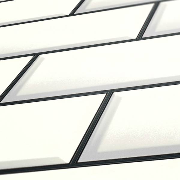 Tapete Fliesenspiegel Weiß Schwarz Schwarz - Weiß