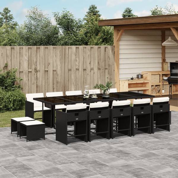 Garten Essgruppe 3043040-4 (15-teilig) Schwarz - Creme