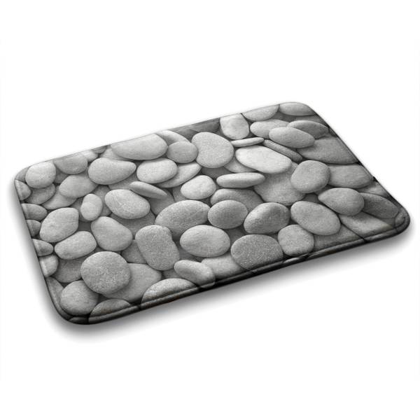 Badteppich Steiniger Strand Grau - Textil - 90 x 60 x 90 cm
