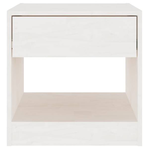 Nachttisch DE360 Weiß - Massivholz - 40 x 40 x 31 cm