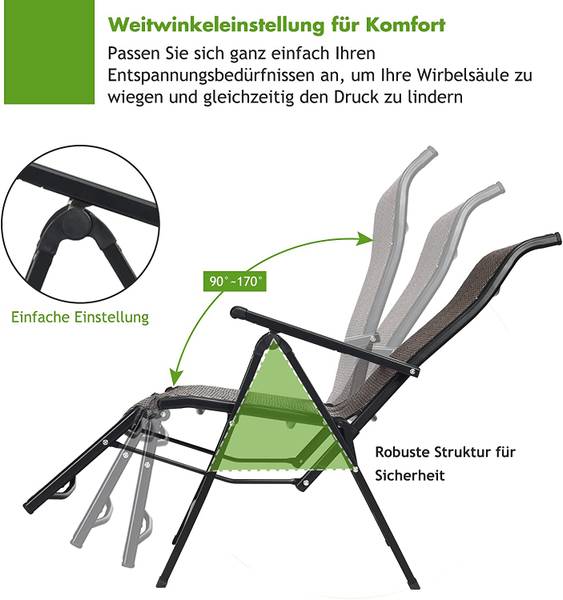 2er Liegestuhl klappbar Braun - Rattan - 59 x 76 x 152 cm