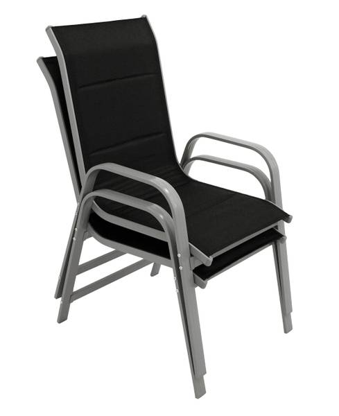 Gartengarnitur BAGO 5-teilig Schwarz - Grau - Aluminium - 70 x 74 x 120 cm