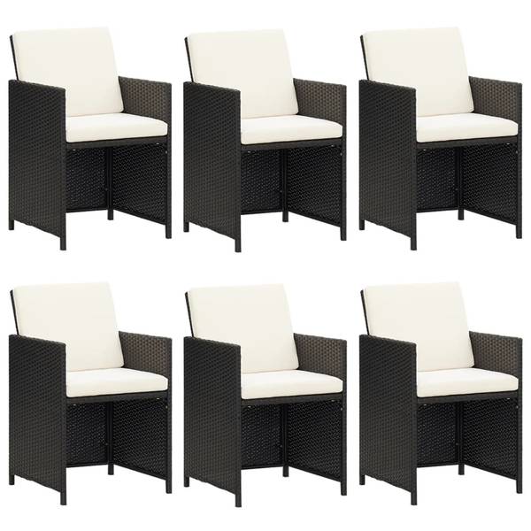 Tuinset 3012316-15 Set van 7 zwart - polyester - polyethyleen - 107 x 74 x 163 cm