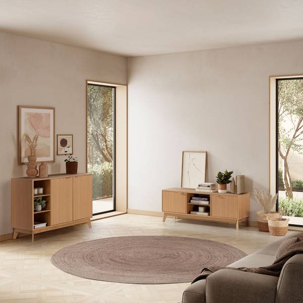 TV-Schrank Oporto Braun - Holzwerkstoff - 130 x 50 x 40 cm