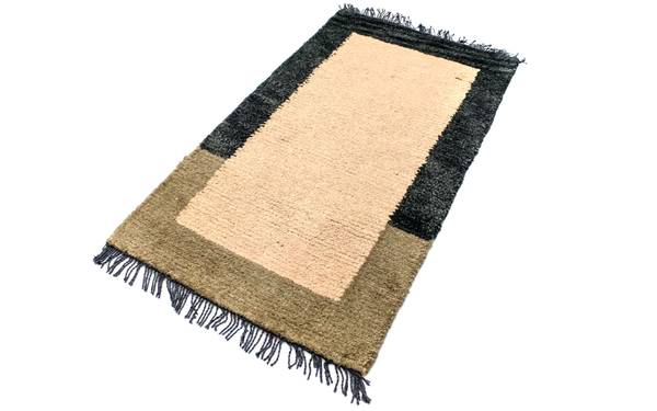 Handgeknüpft Wollteppich Beige - Wolle - 70 x 2 x 140 cm