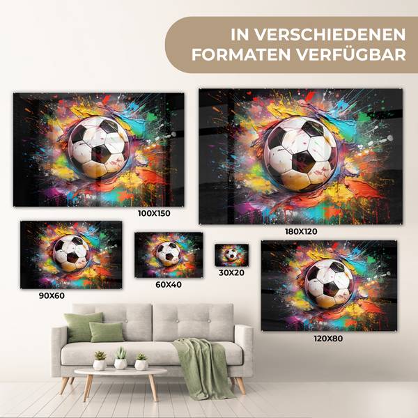 ACRYLGLASBILD Fußball 120 x 80 cm