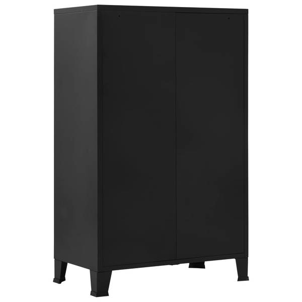 Armoire de bureau 145355 Noir - Acier - 75 x 120 x 75 cm