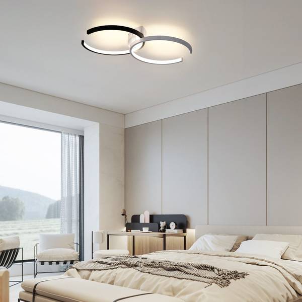 Plafonnier LED Dagmar Noir - Métal - 32 x 9 x 54 cm