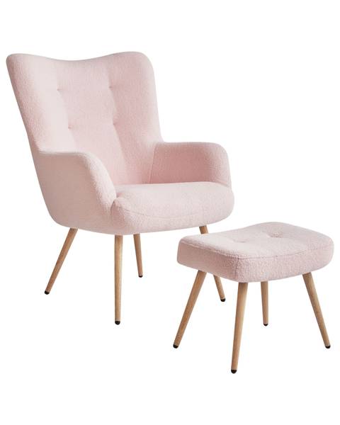 Fauteuil VEJLE Marron - Rose foncé