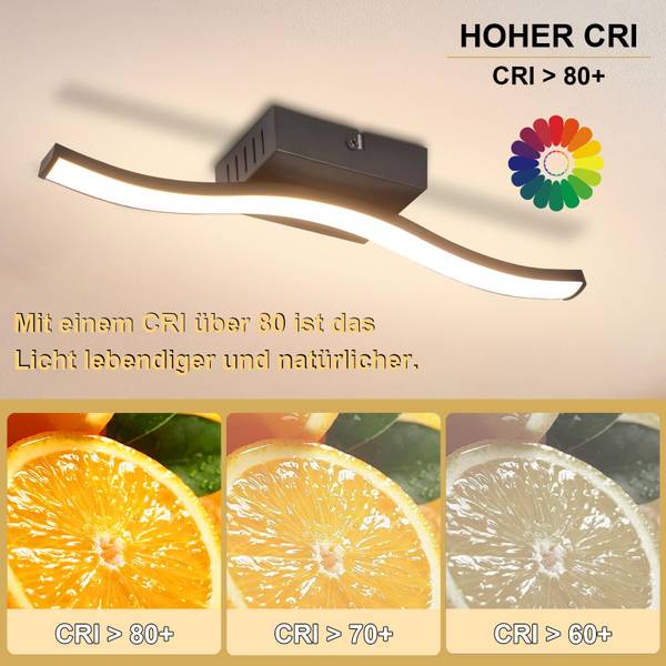 LED Deckenleuchte kld Schwarz - Polycarbonat - 7 x 6 x 35 cm