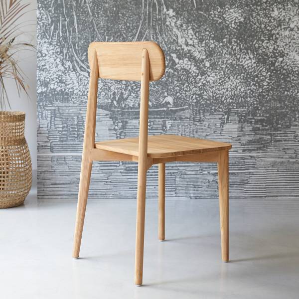 Stuhl Jonàk Beige - Teakholz - 48 x 88 x 52 cm