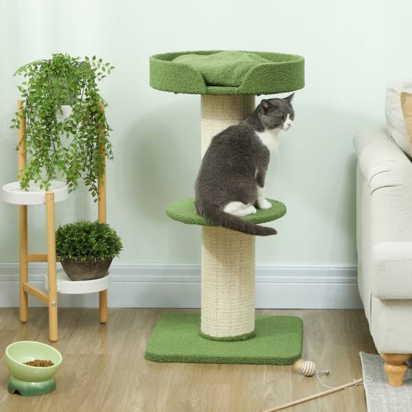 Katzenkratzbaum CP176 Grün - Textil - 45 x 91 x 45 cm
