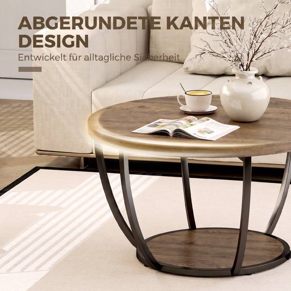 Couchtisch 83B-870V00BN Braun - Eisen - 80 x 44 x 80 cm
