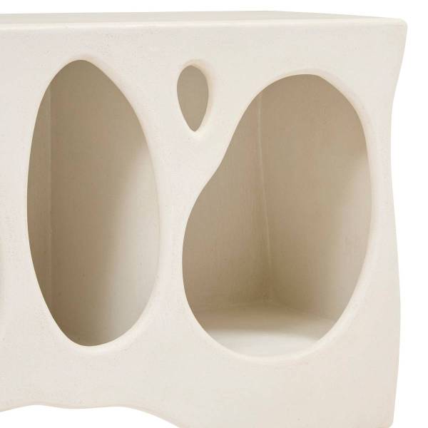 Meuble bas CHESNI Blanc - Bois manufacturé - 36 x 61 x 137 cm