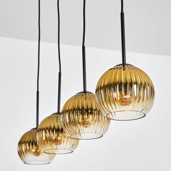 Pendelleuchte Cesaro Gold - Metall - 10 x 120 x 92 cm