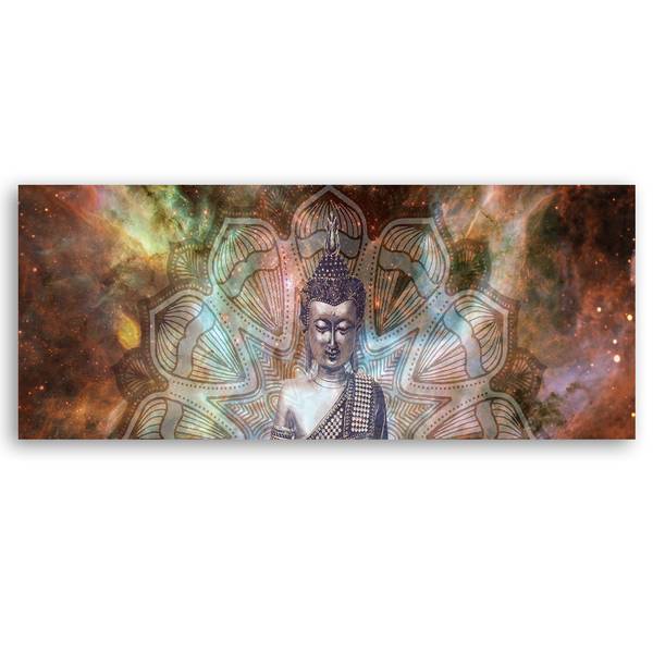 Wandbild abstraktion mit buddha 120 x 40 cm