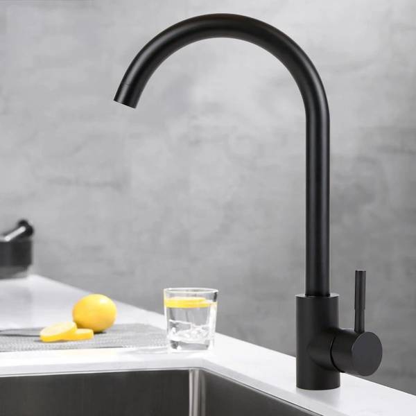 Keukenkraan Susanne zwart - metaal - 6 x 33 x 19 cm