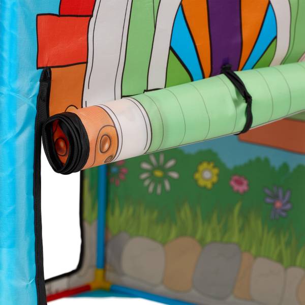 Spielzelt Haus Blau - Orange - Rot - Polyester - 96 x 103 x 75 cm