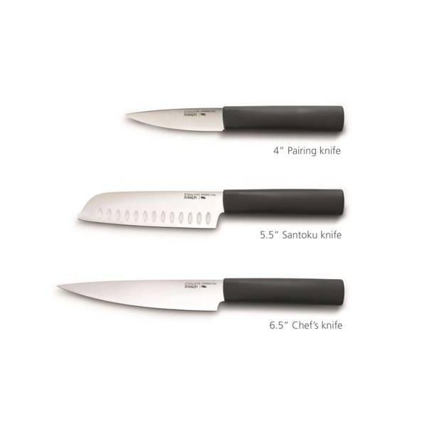 3er Set Zerkleinerer mit 3 Messern Grau - Polypropylen - 10 x 34 x 36 cm