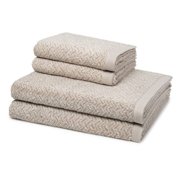 Brooklyn Fischgrat 4-teilig Handtuch-Set Braun