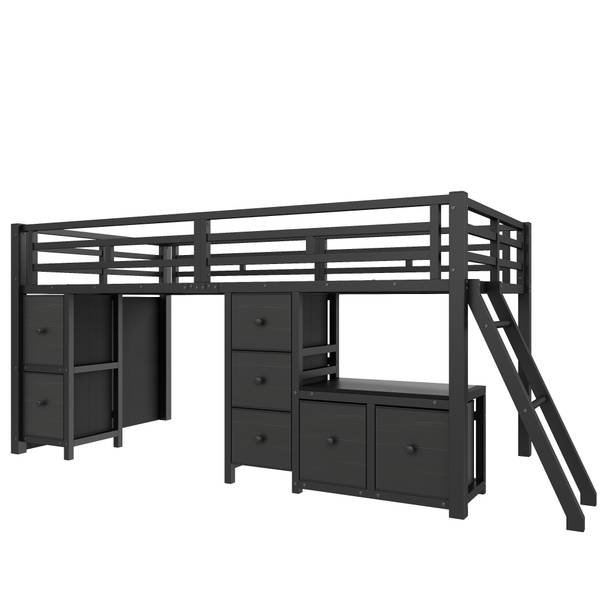 Halbhohes Bett Nymphs Ⅰ Schwarz - Metall - 98 x 105 x 208 cm