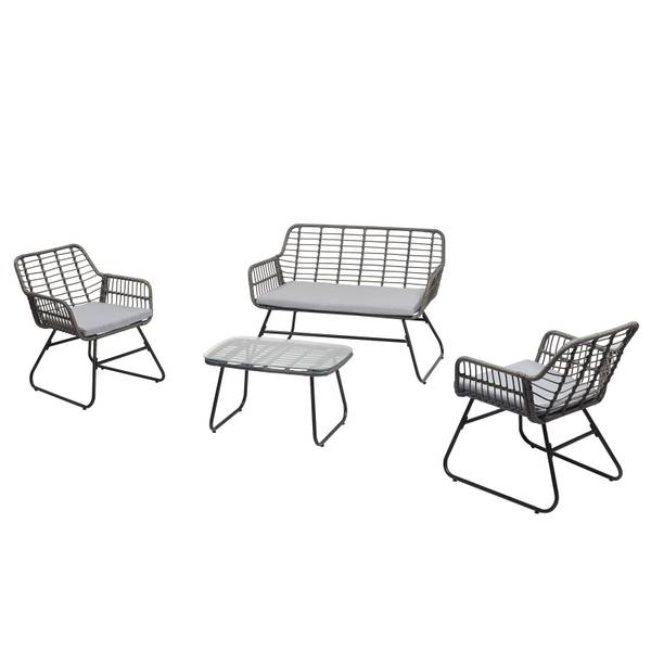 Gartenlounge RIVIERA 4er Set Schwarz