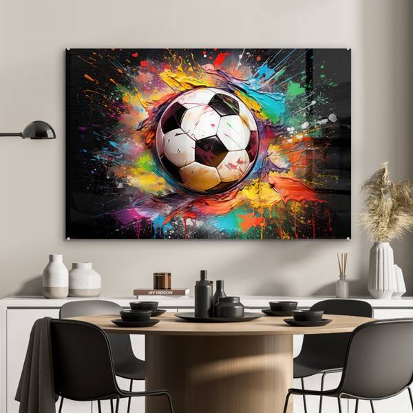 ACRYLGLASBILD Fußball 120 x 80 cm