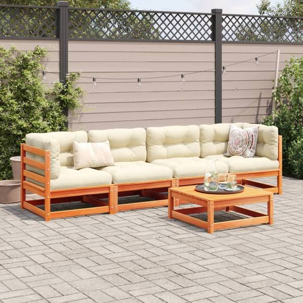 Garten-Lounge-Set 3042290-1 (5-teilig) Braun - Kiefer - 70 x 30 x 70 cm