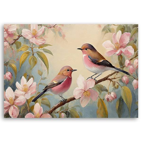 Wandbild Vögel 90 x 60 cm